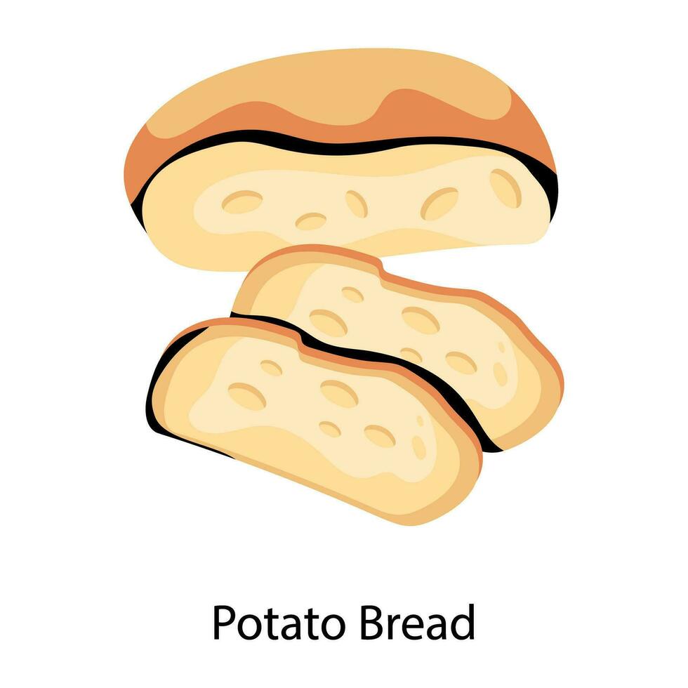 Trendy Potato Bread vector