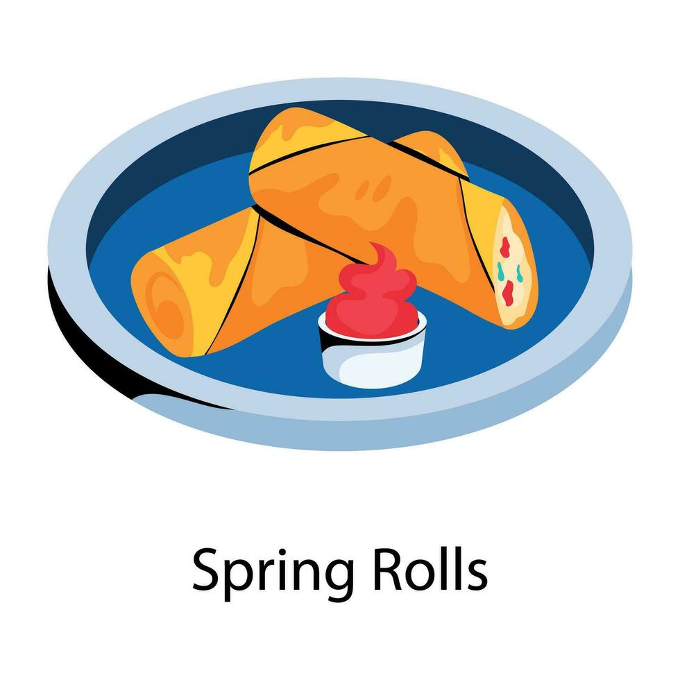 Trendy Spring Rolls vector