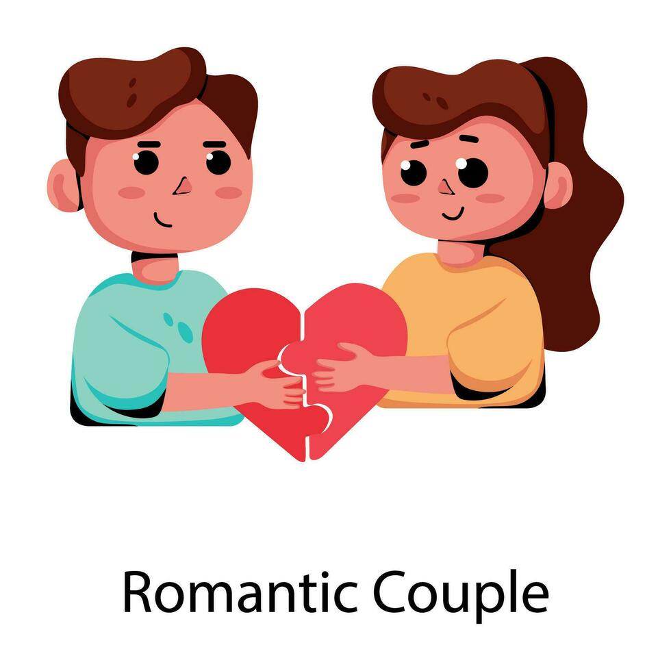 Trendy Romantic Couple vector