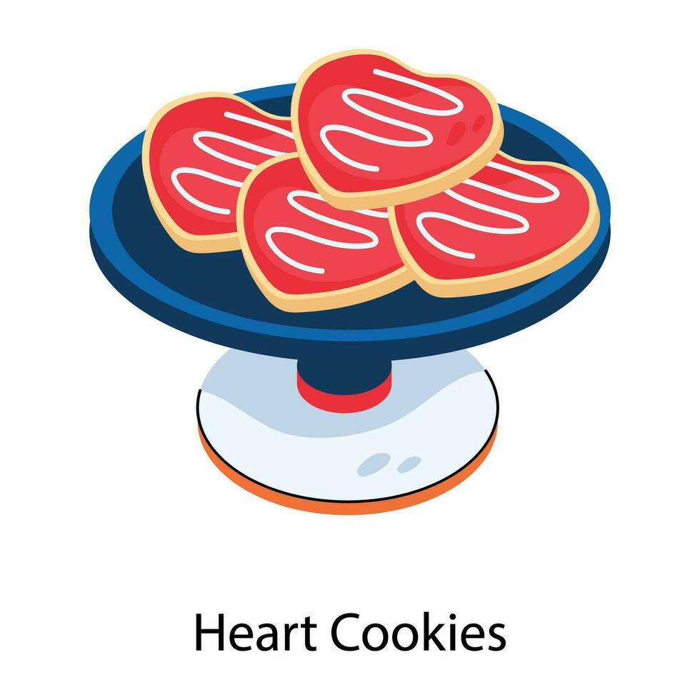 Trendy Heart Cookies vector