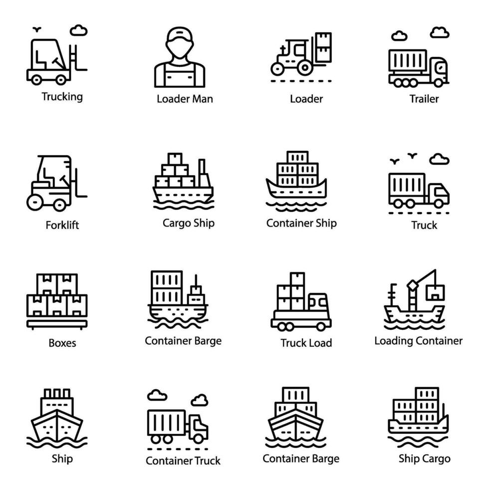 Pack of Logistics Line Vector Icons