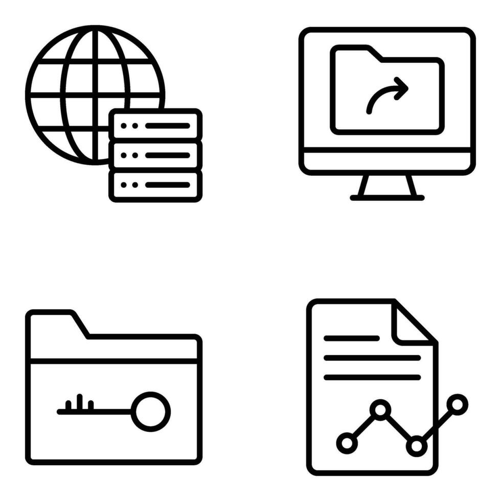 Pack of Data Storage Icons vector