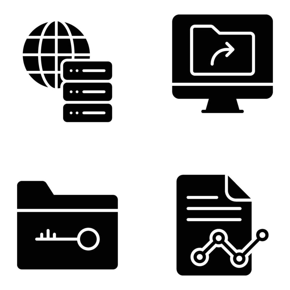 Pack of Data Storage Icons vector