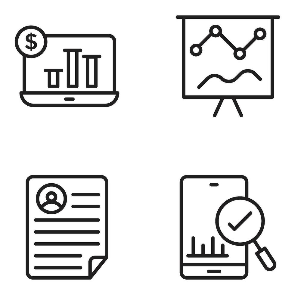 Pack of Trade and Business Line Icons vector