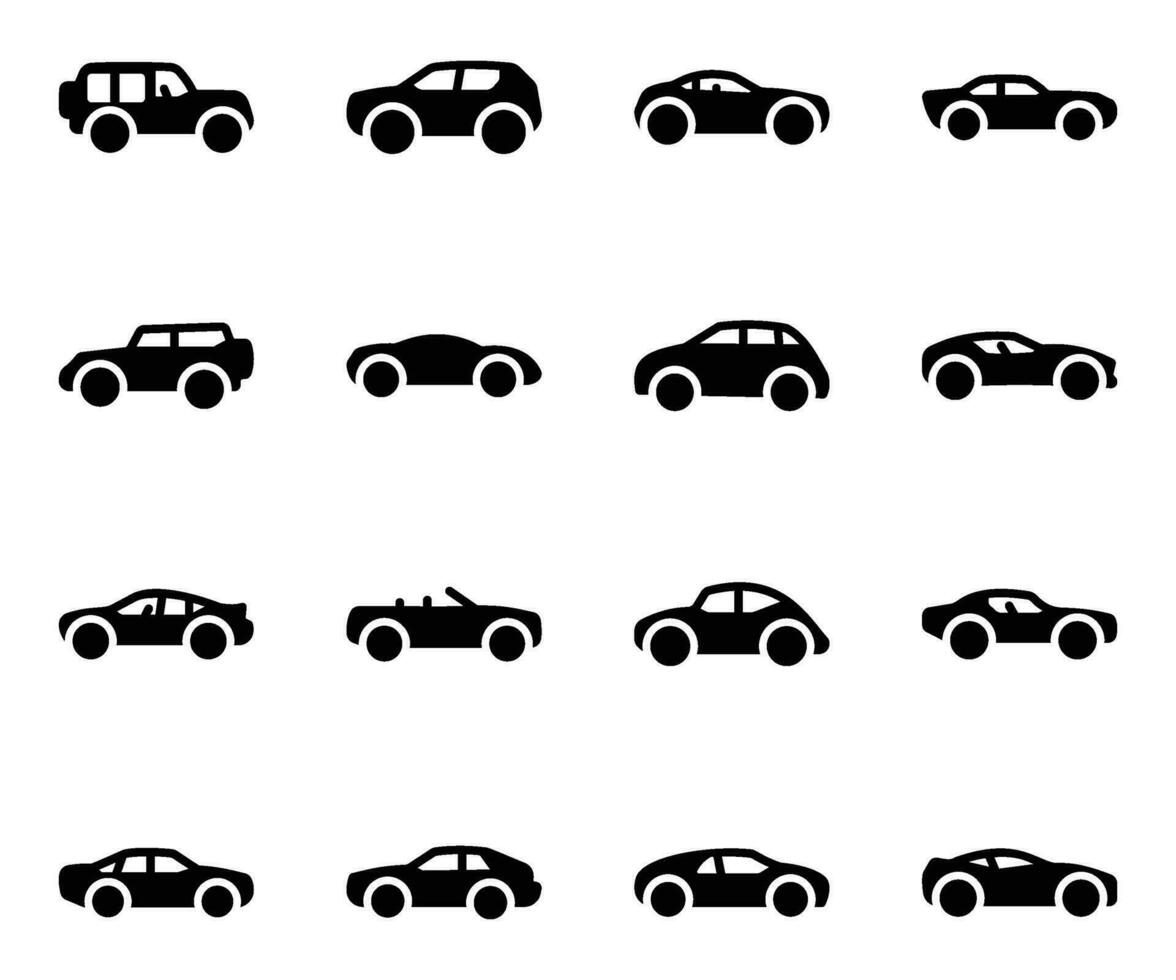 Pack of Automotive and Automobiles Icons vector