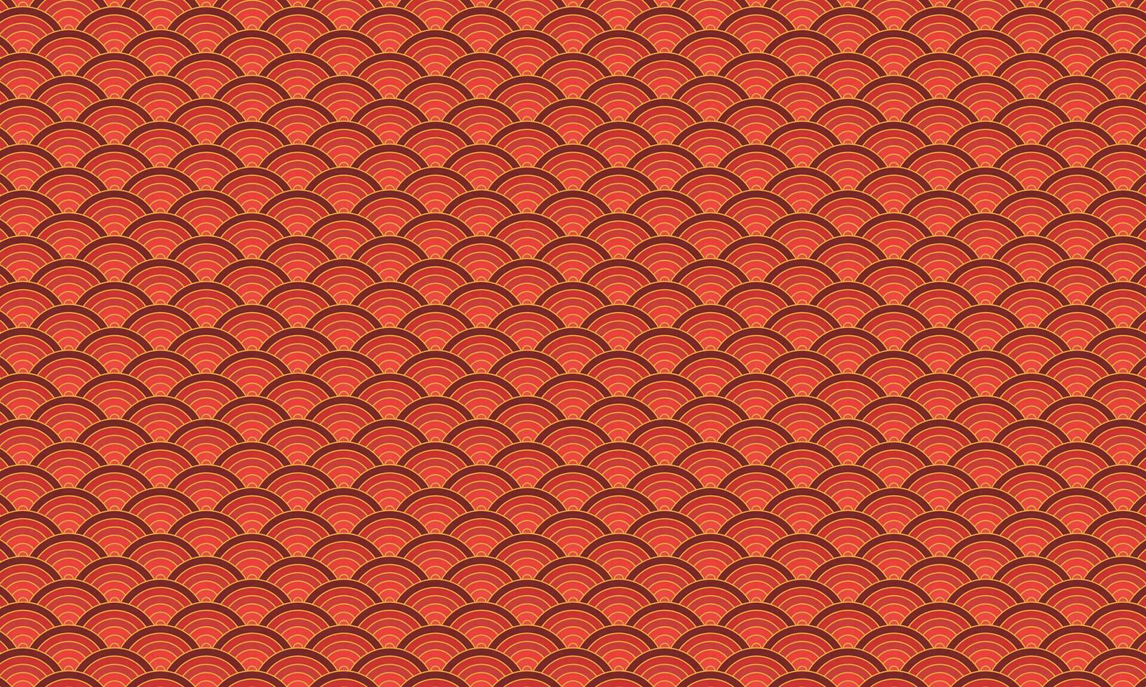 Geometric wave pattern dark red and golden line circular for fabric pattern, Imlek background vector