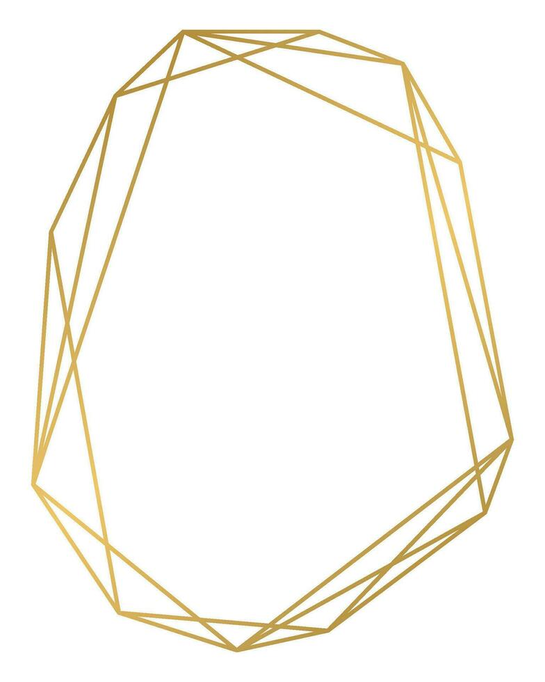 Luxury golden geometric shape frame illustration. vector