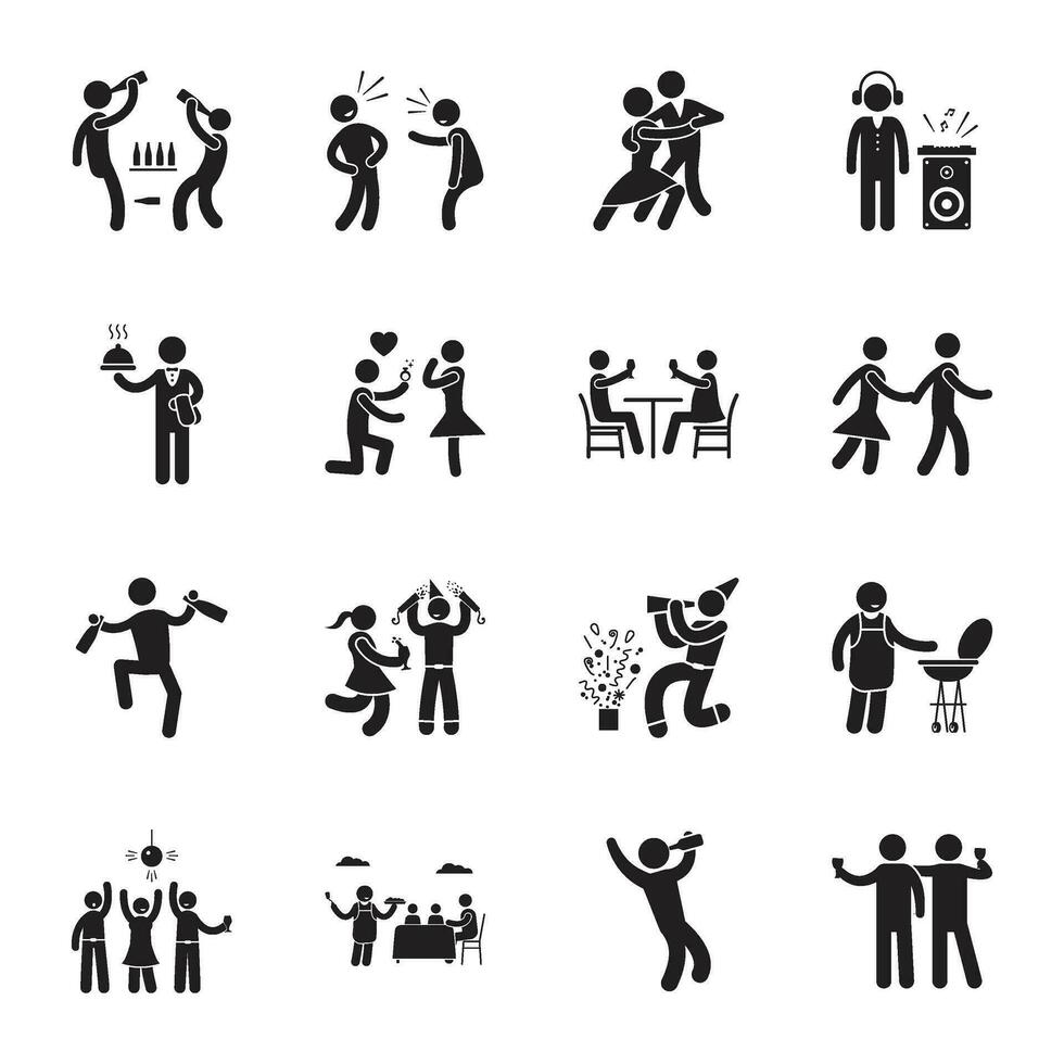 Set of Party Humans Vectors