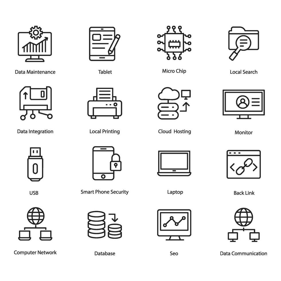 Pack of Information Technology Services Icon Vectors