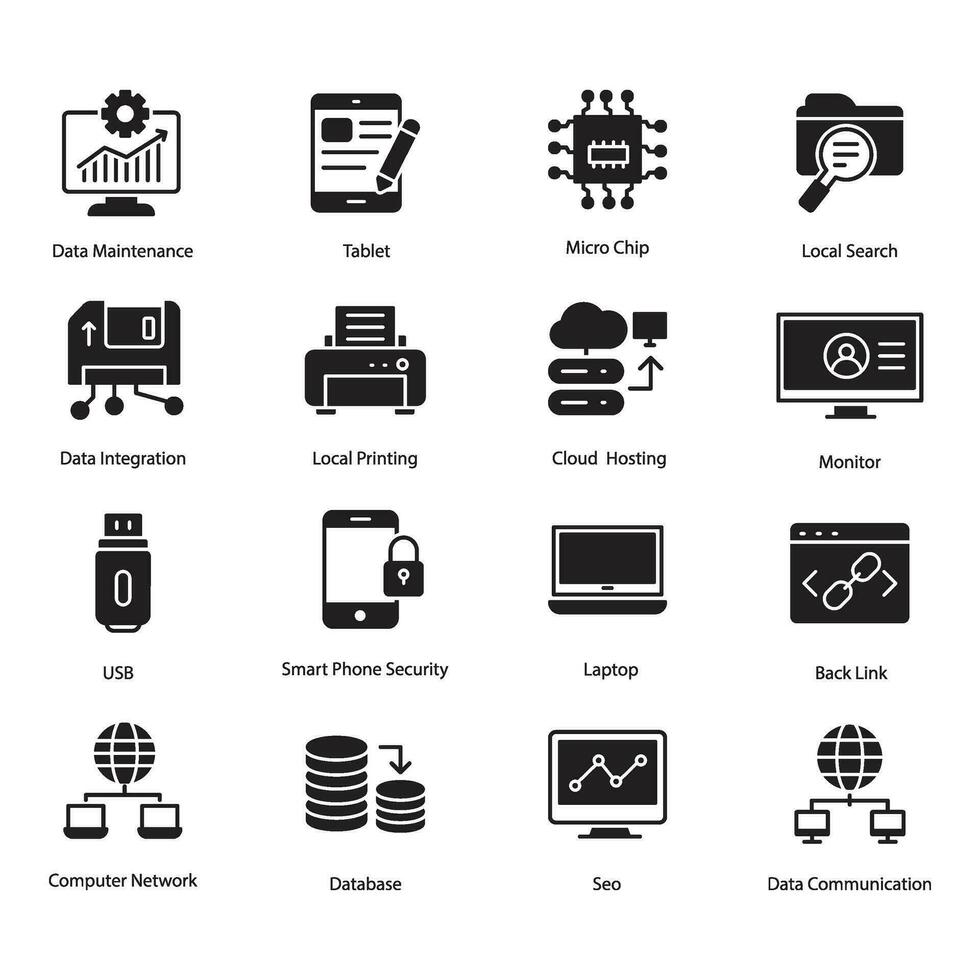 Pack of Information Technology Services Icon Vectors