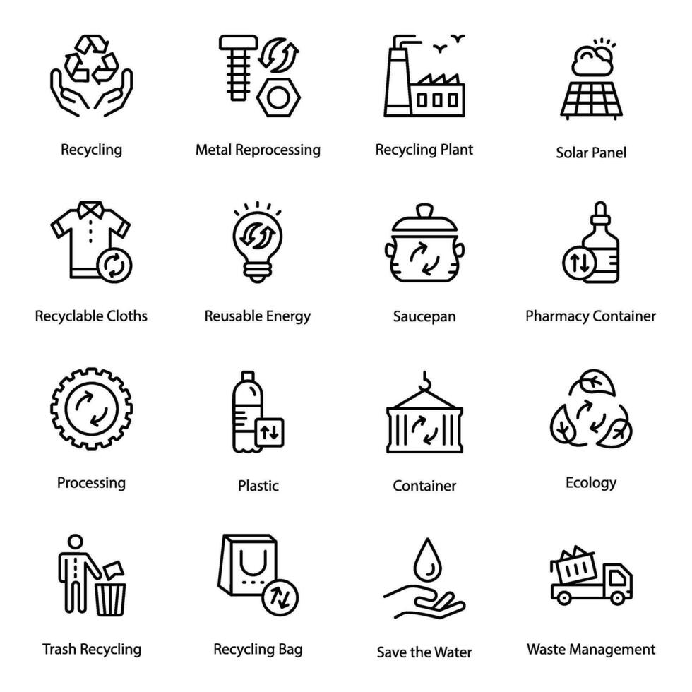 Pack of Eco and Recycling Icon Vectors