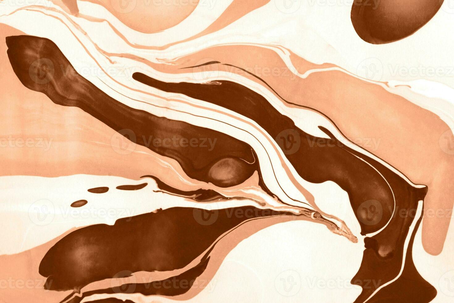 The texture of marble. Abstract background, made in the technique of fluid art. Demonstrating the colors of 2024 - Peach Fuzz. photo