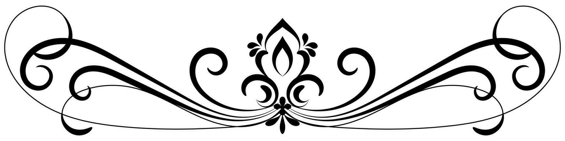 Flower border decorative design element Wedding banners, frames, labels, black lines on white. vector