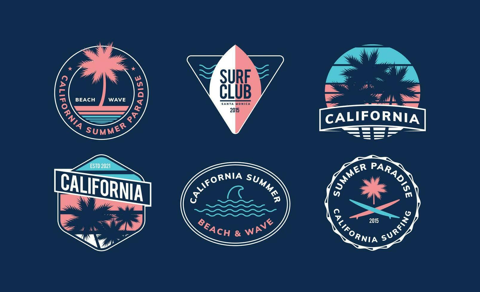 surf obra de arte para Insignia diseño vector