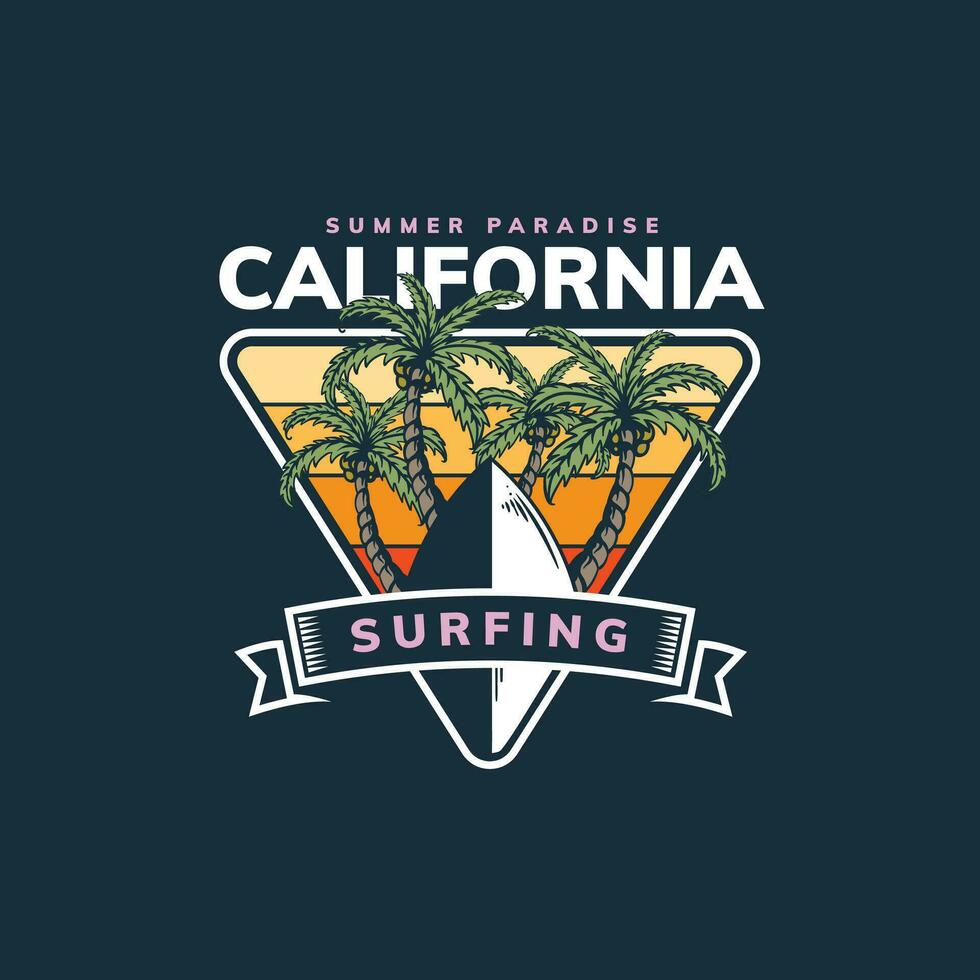 surf obra de arte para camiseta diseño vector