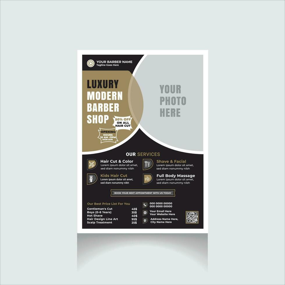 barber shop flyer,salon flyer vector