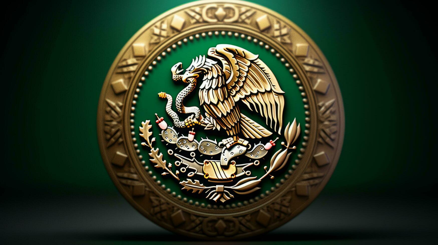 AI generated 3D Render Of Mexico Emblem photo