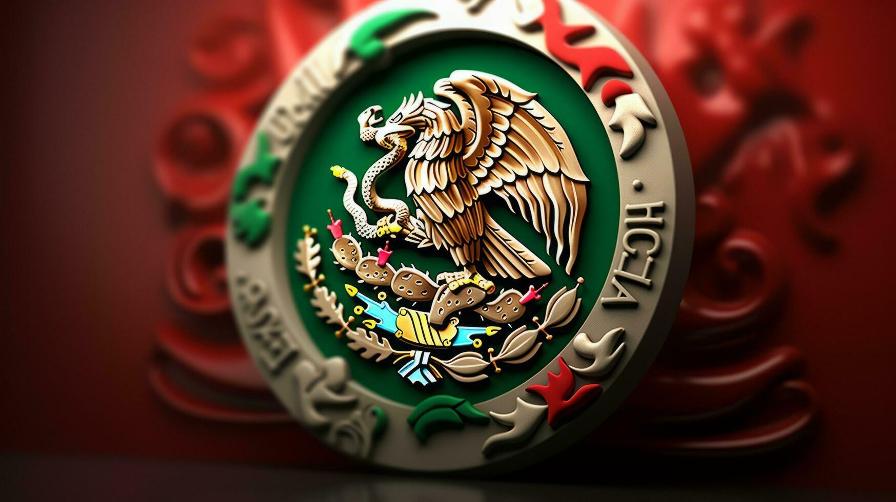 ai generado 3d hacer de mexico emblema foto