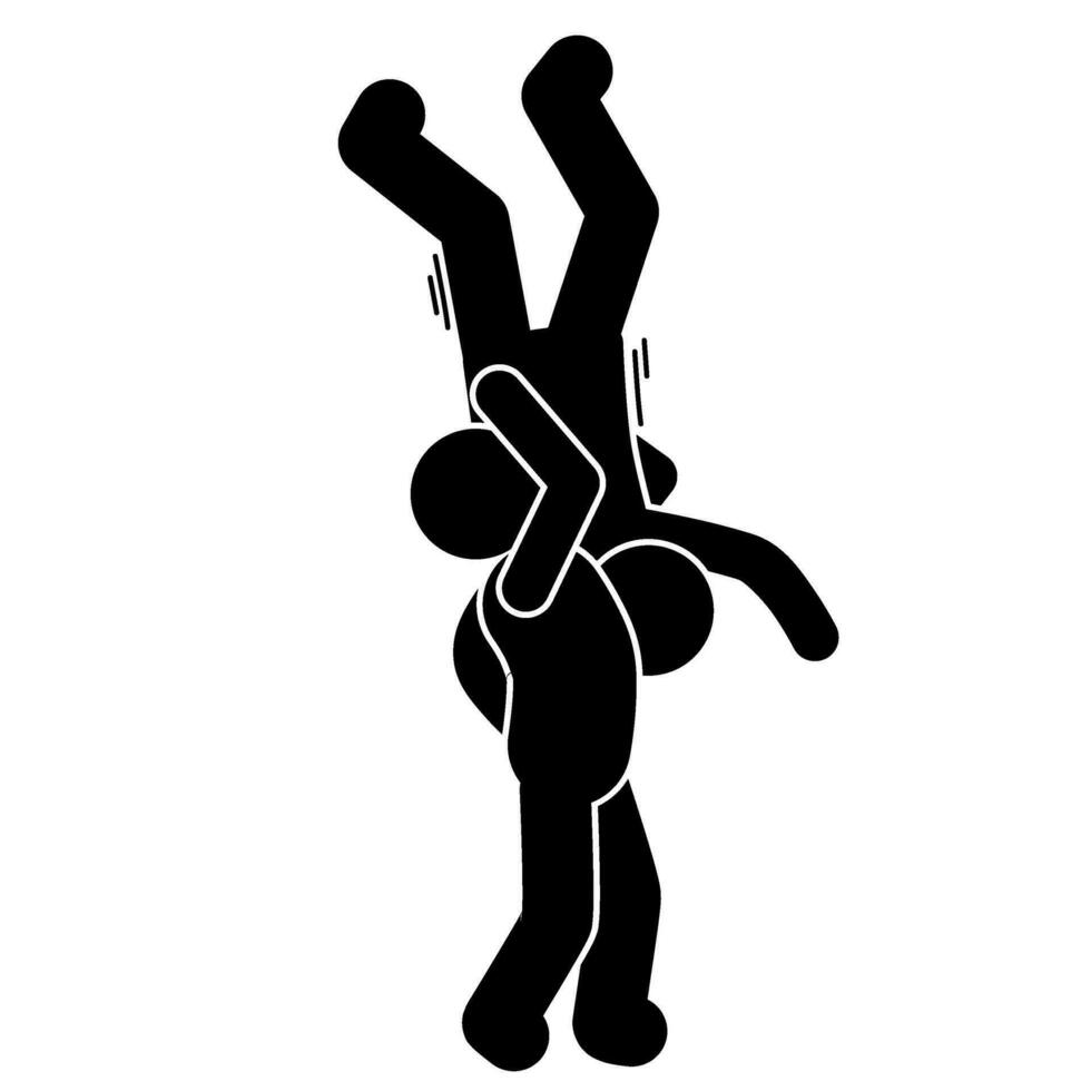 vector illustration of mixed martial arts, throwing, punching