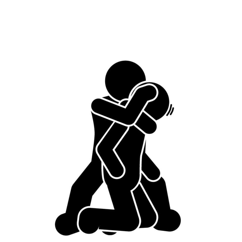 vector illustration of mixed martial arts, throwing, punching