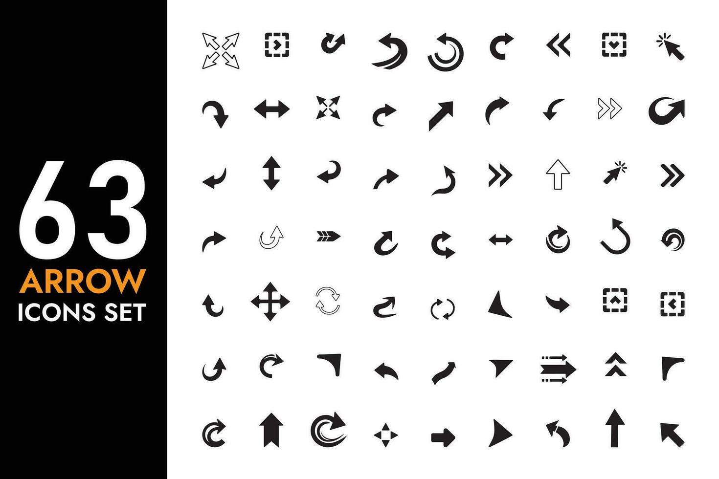 63 Popular Vector Arrow Icons Set