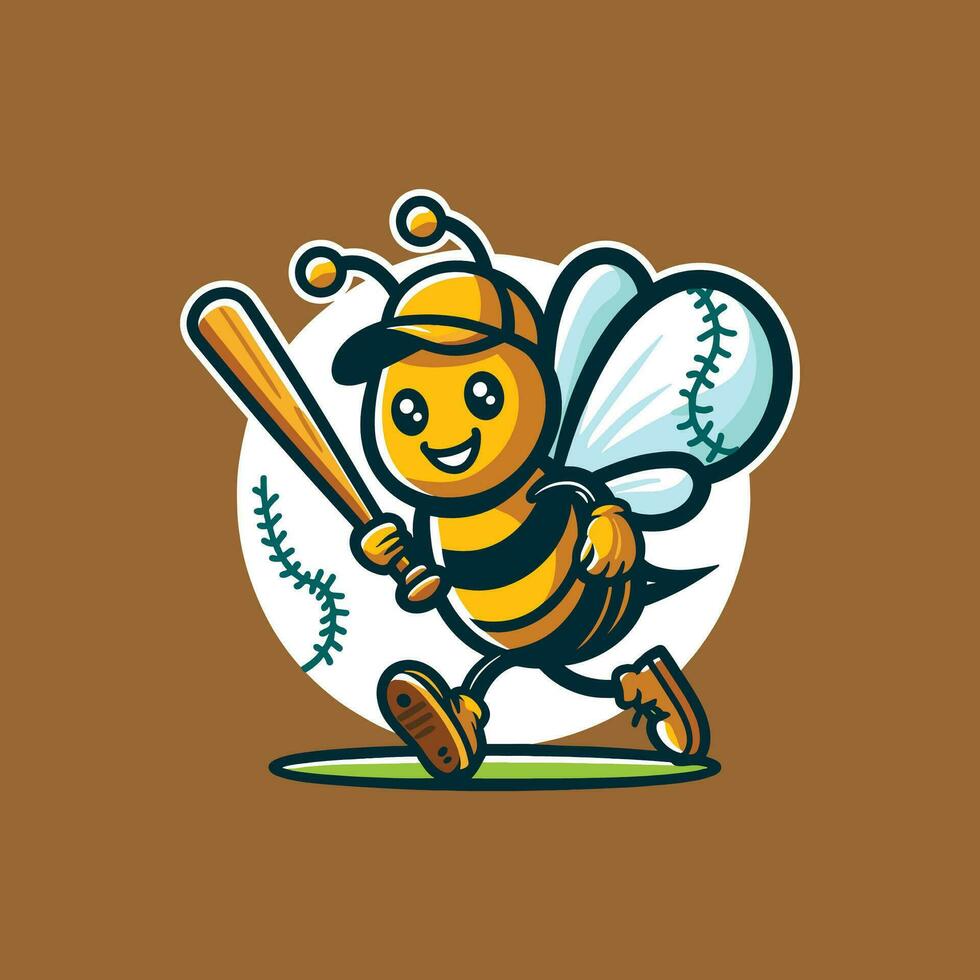 abeja béisbol ilustración vector