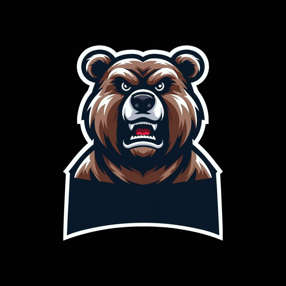 ANGRY BEAR MASCOT LOGO VECTOR