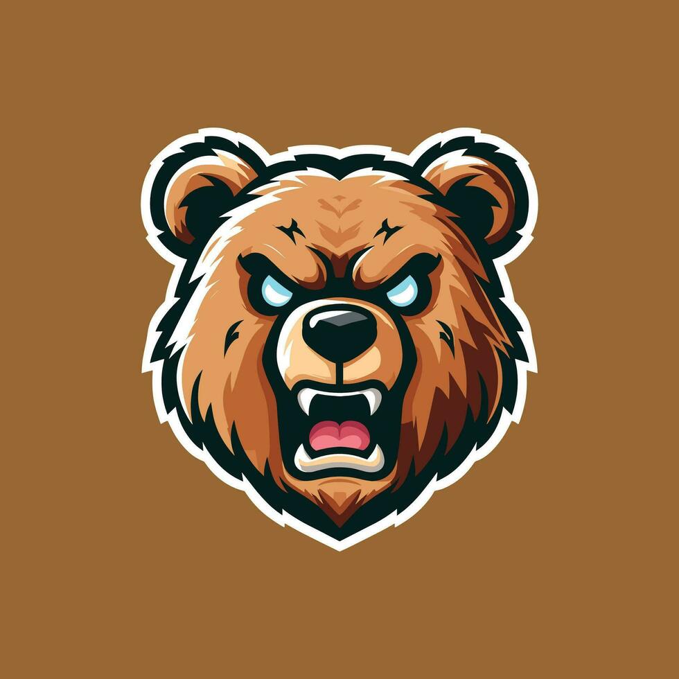 HEAD BEAR MASCOT LOGO VECTOR