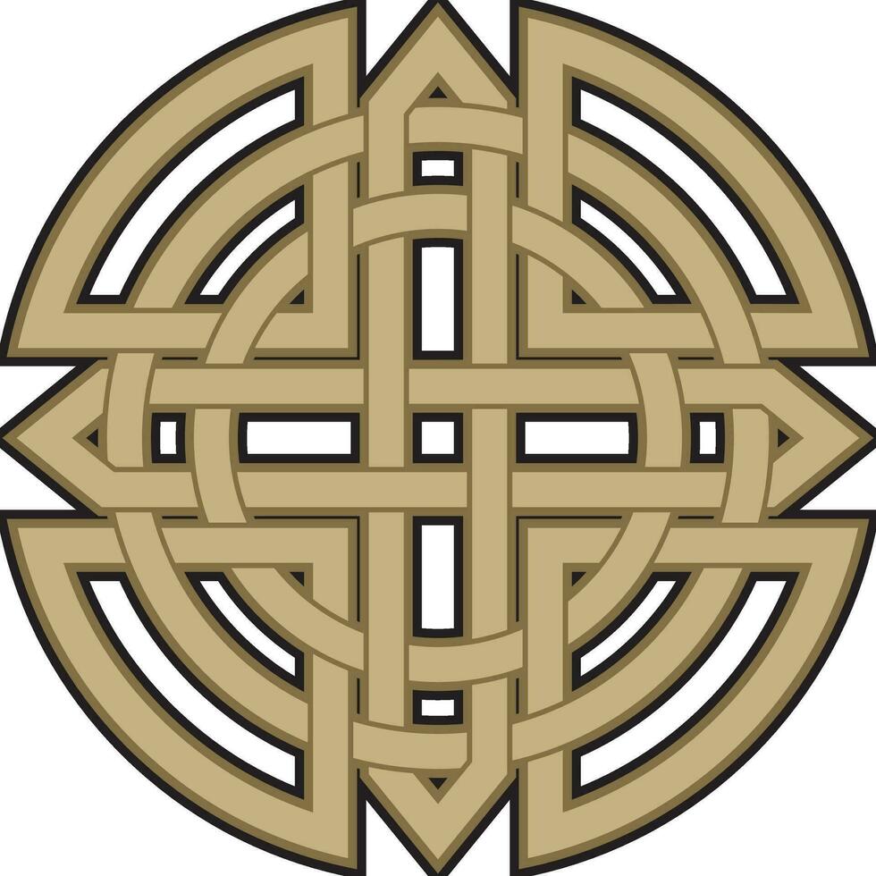 Vector gold celtic knot. Ornament of ancient European peoples. The sign and symbol of the Irish, Scots, Britons, Franks.