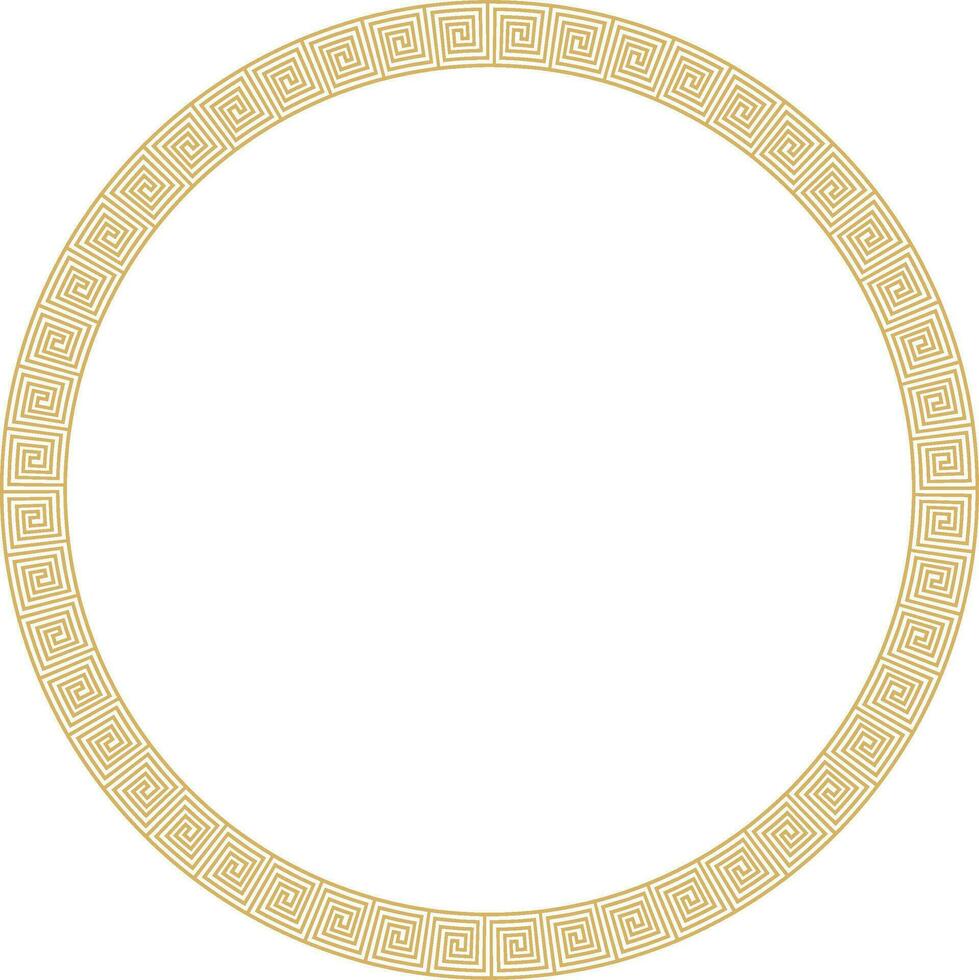 vector redondo dorado clásico marco. griego meandro. patrones de Grecia y antiguo Roma. circulo europeo frontera