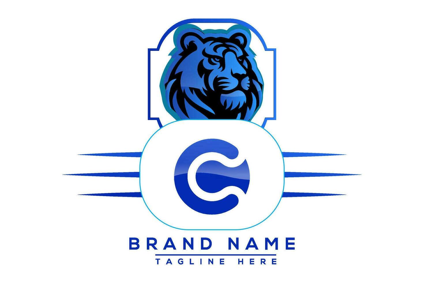 CO Tiger logo Blue Design. Vector logo design for business.