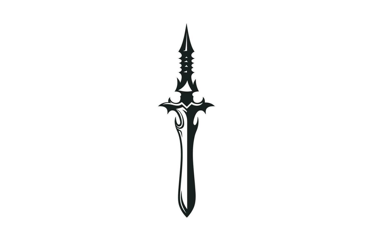 Medieval Sword Vector Silhouette