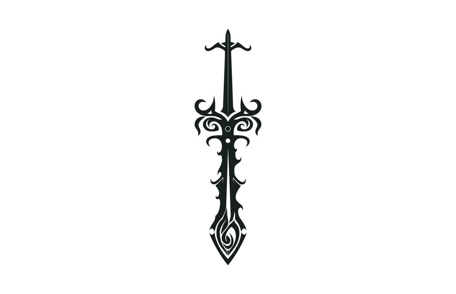 Medieval Sword Vector Silhouette