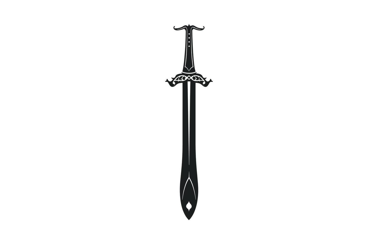 Medieval Sword Vector Silhouette free