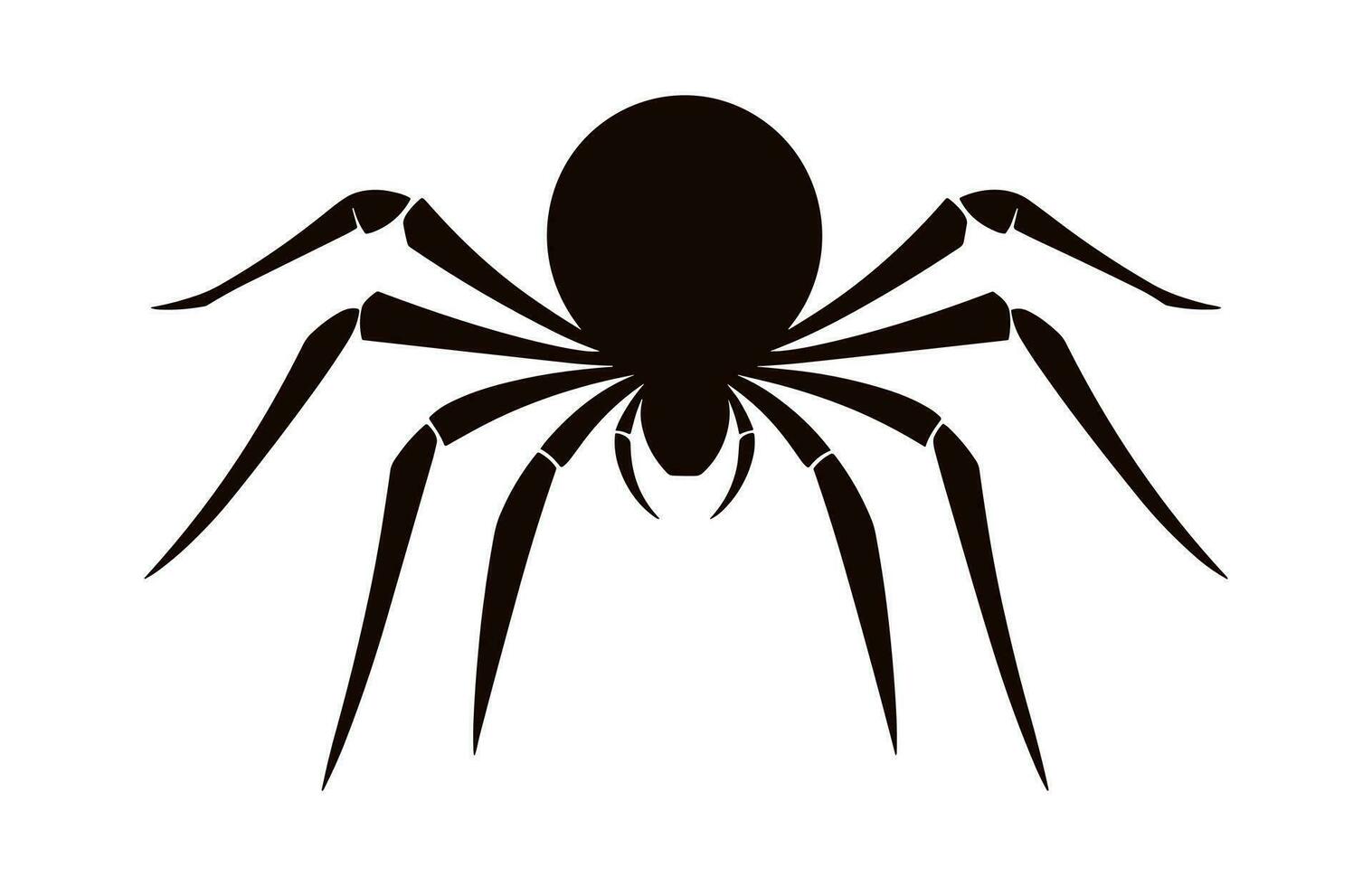 A Spider vector black silhouette isolated on a white background