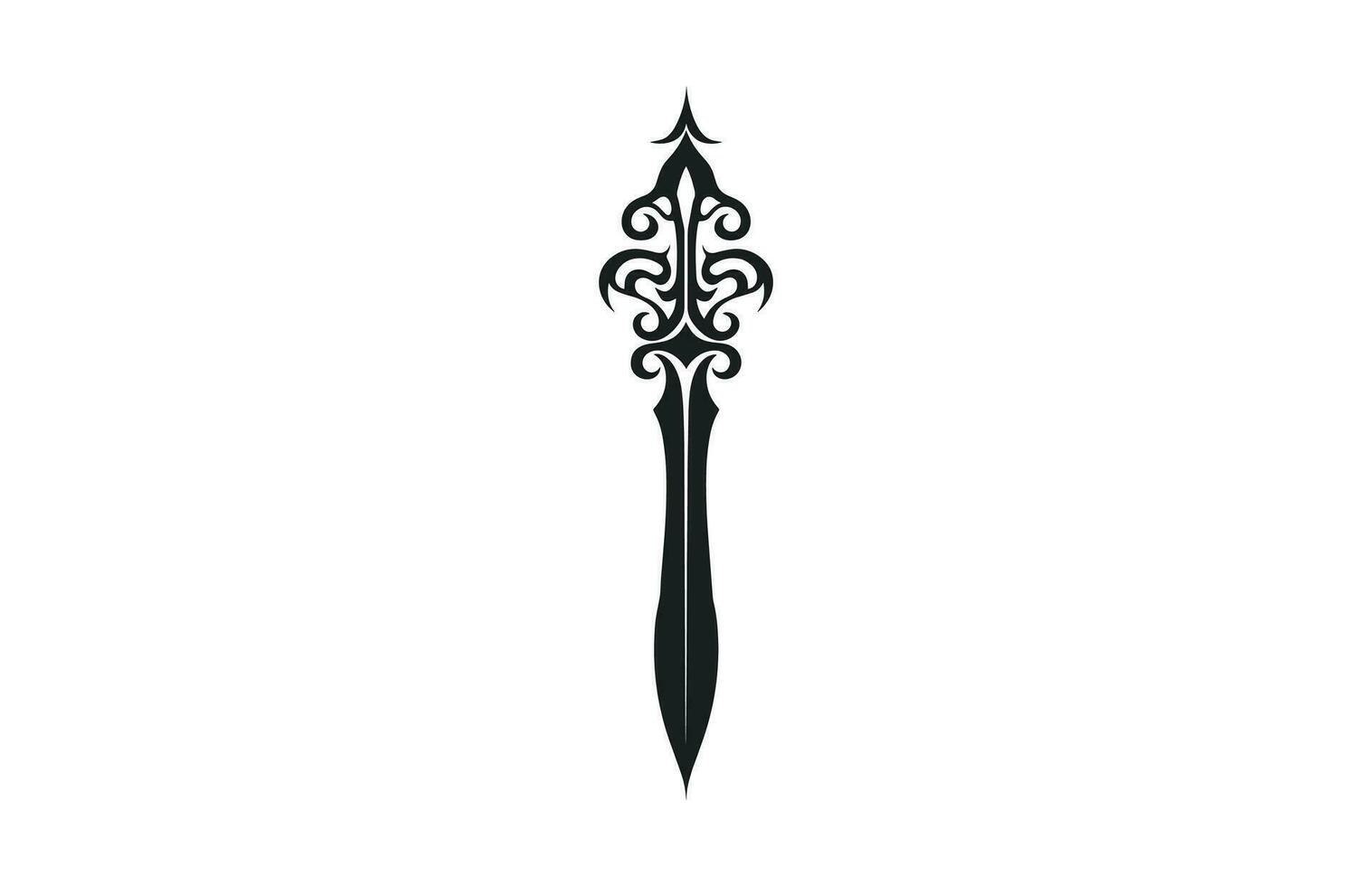 Medieval Sword Vector Silhouette