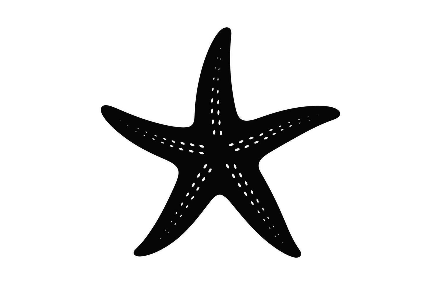 A Starfish vector silhouette isolated on white background