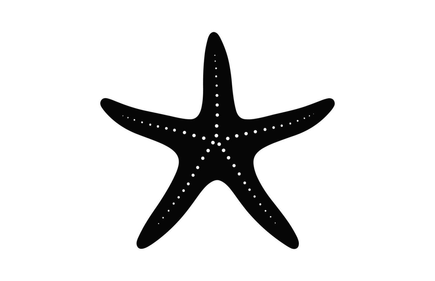 A Starfish vector silhouette isolated on white background