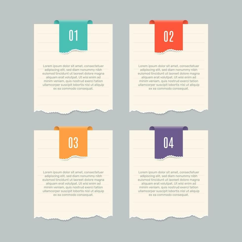 Business Infographic with note paper design vector. vector