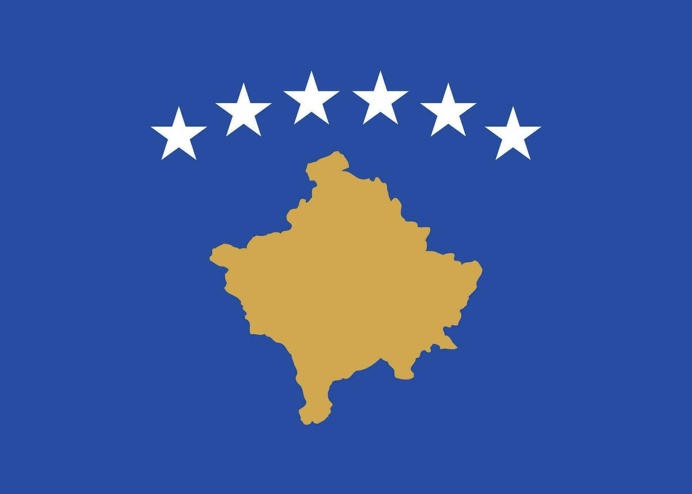 The national flag of Kosovo vector illustration with official color