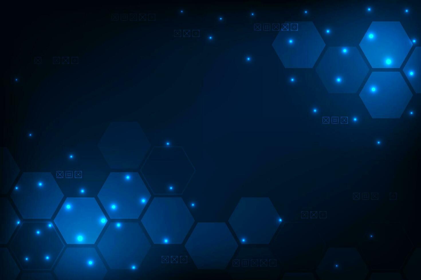 Vector hexagon abstract technology communication concept. Futuristic hi-tech background design.