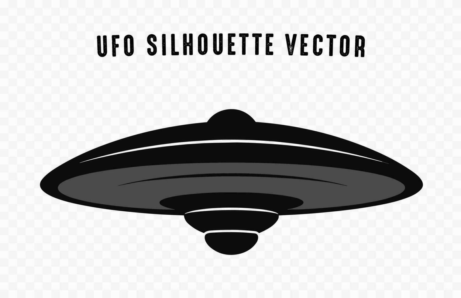 A Space UFO vector black silhouette isolated on a white background