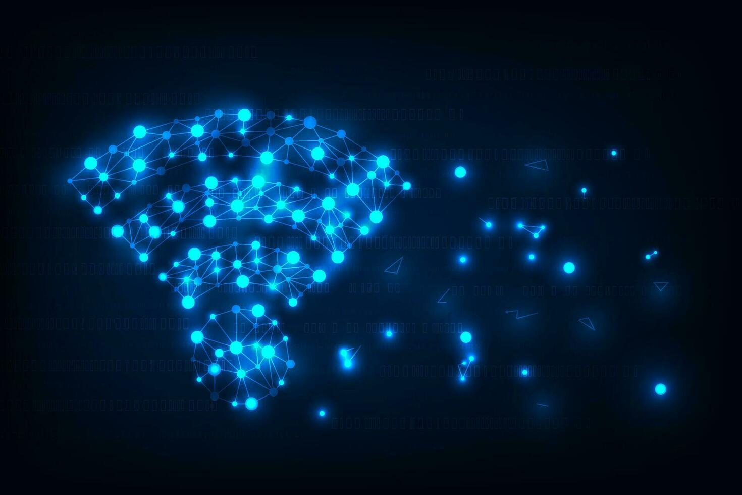 vector inalámbrico redes digital de alta tecnología azul ligero tecnología Wifi concepto. resumen diseño para bandera antecedentes.