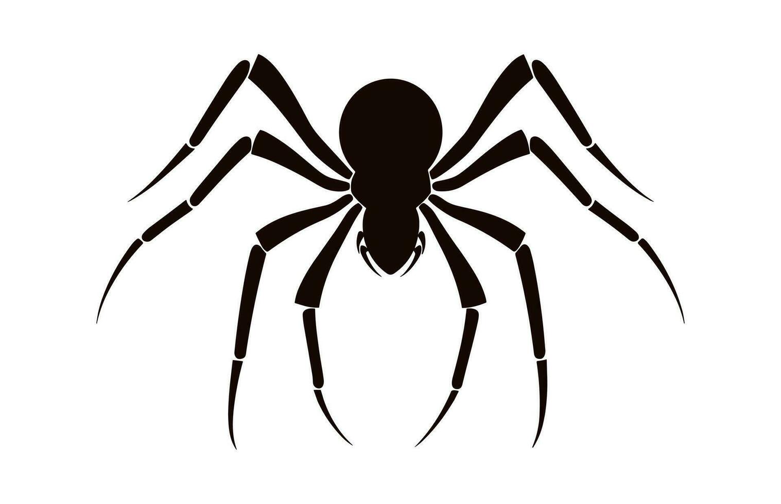 A Spider vector black silhouette isolated on a white background
