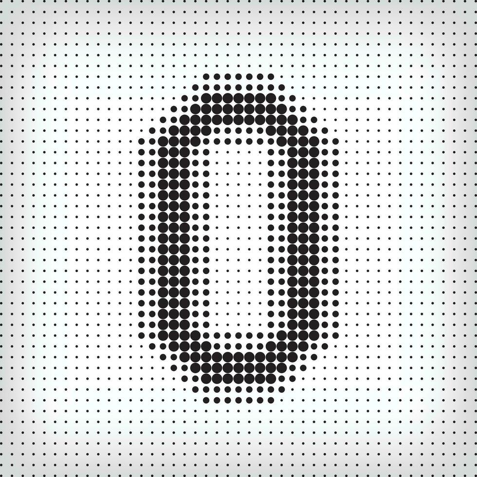 Dotted number 0. The number pixel is flat and solid. Integrative and integrative pixel movement. Modern icon ports. vector