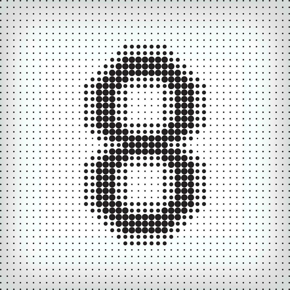 Dotted number 8. The number pixel is flat and solid. Integrative and integrative pixel movement. Modern icon ports. vector