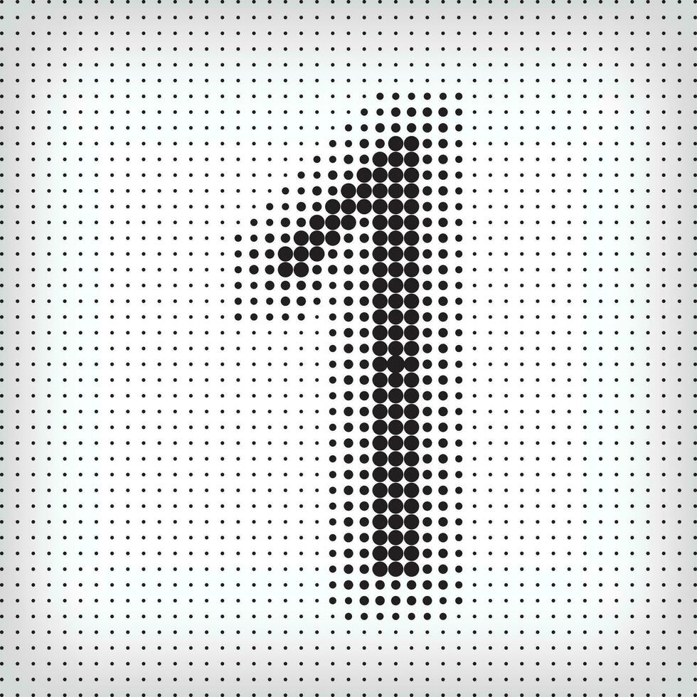 Dotted number 1. The number pixel is flat and solid. Integrative and integrative pixel movement. Modern icon ports. vector