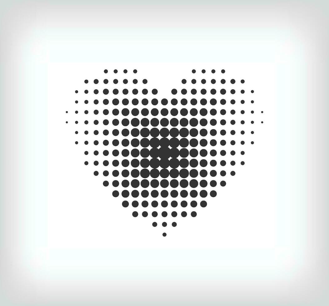 Dotted heart shape. Geometric artistic health icon pixel. Integrative and integrative pixel movement. Modern icon ports. vector