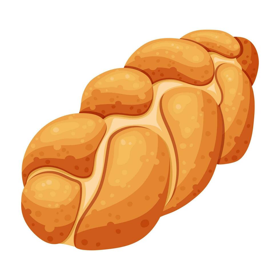 A braided wheat loaf. Vector illustration on a white background