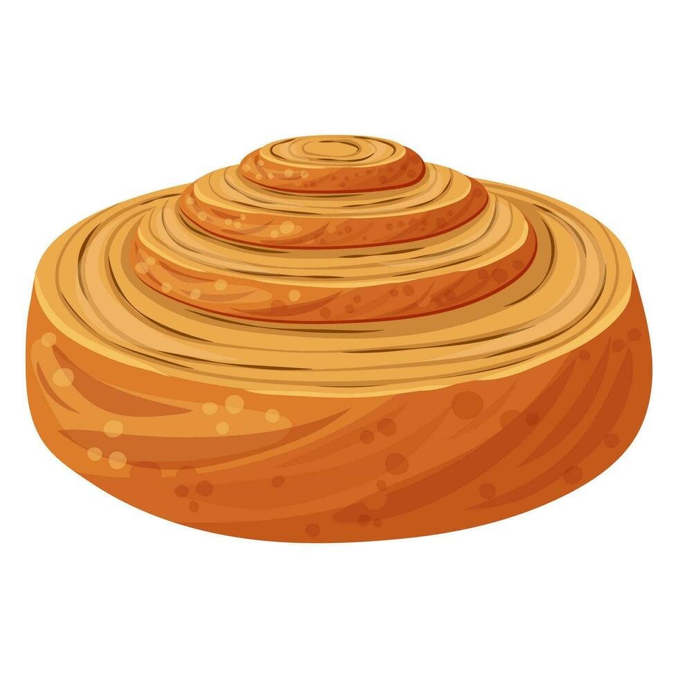 Wheat muffin sweet bun. Vector illustration on a white background